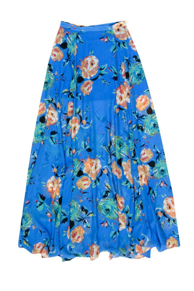 Current Boutique-Yumi Kim - Blue Floral Print Maxi Skirt Sz XS