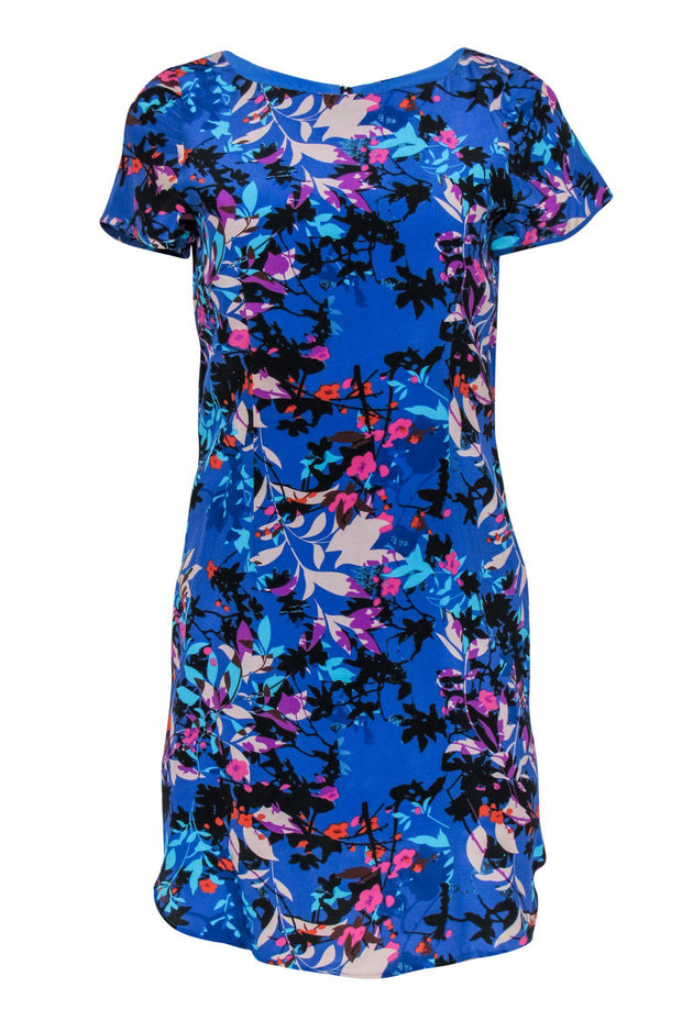 Current Boutique-Yumi Kim - Blue Floral Printed Silk Dress Sz S