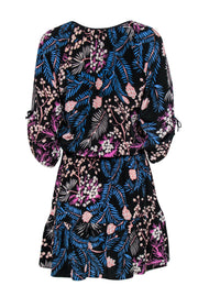 Current Boutique-Yumi Kim - Dark Tropical Print Smocked-Waist Dress Sz S