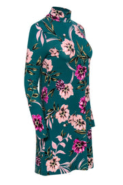 Current Boutique-Yumi Kim - Green Floral Turtleneck Long Sleeve Dress Sz S