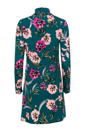 Current Boutique-Yumi Kim - Green Floral Turtleneck Long Sleeve Dress Sz S