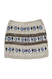 Current Boutique-Yumi Kim - Ivory Beaded & Sequin Miniskirt Sz L