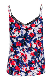 Current Boutique-Yumi Kim - Multicolored Floral Print Silk Tank w/ Gold Buttons Sz M