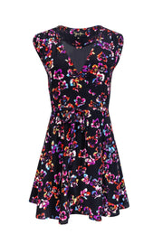 Current Boutique-Yumi Kim - Multicolored Watercolor Floral Mini Wrap Dress Sz XS