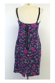 Current Boutique-Yumi Kim - Purple & Blue Floral Silk Dress Sz M