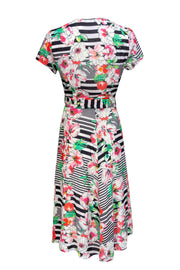 Current Boutique-Yumi Kim - Striped Floral Wrap Dress Sz XS