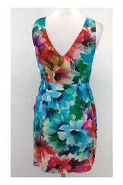 Current Boutique-Yumi Kim - Watercolor Floral Print Silk Dress Sz S