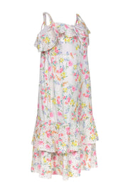 Current Boutique-Yumi Kim - White & Multicolor Floral Print Eyelet "San Juan" Maxi Dress Sz 16