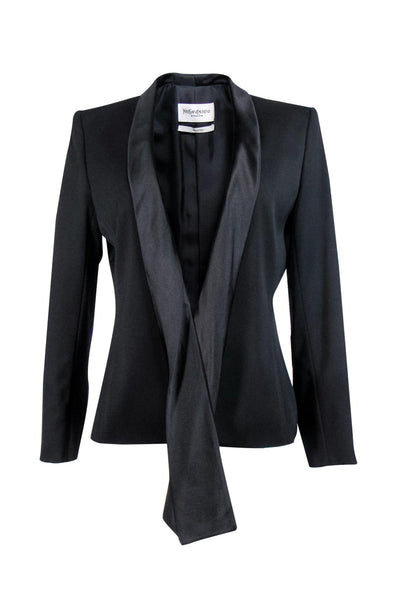 Current Boutique-Yves Saint Laurent - Black Blazer w/ Satin Lapels Sz 10