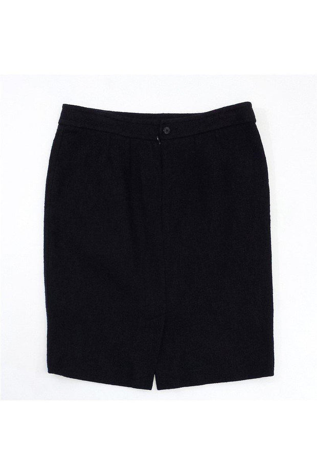Current Boutique-Yves Saint Laurent - Black Cotton Skirt Sz 10
