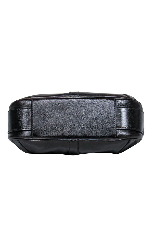 Current Boutique-Yves Saint Laurent - Black Leather Shoulder Bag w/ Antler Handle