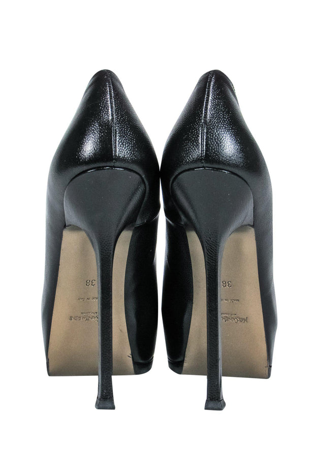 Current Boutique-Yves Saint Laurent - Black Leather Stilettos Sz 8.0
