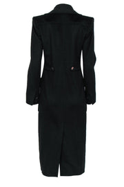 Current Boutique-Yves Saint Laurent - Black Longline Button-Up Wool Coat Sz M