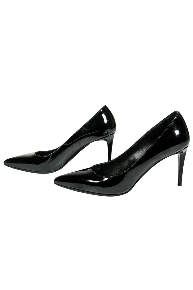 Current Boutique-Yves Saint Laurent - Black Patent Leather Stiletto Heels Sz 9