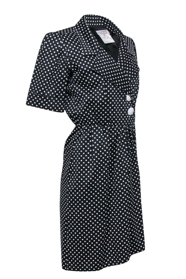 Current Boutique-Yves Saint Laurent - Black & White Polka Dot Dress Sz 8