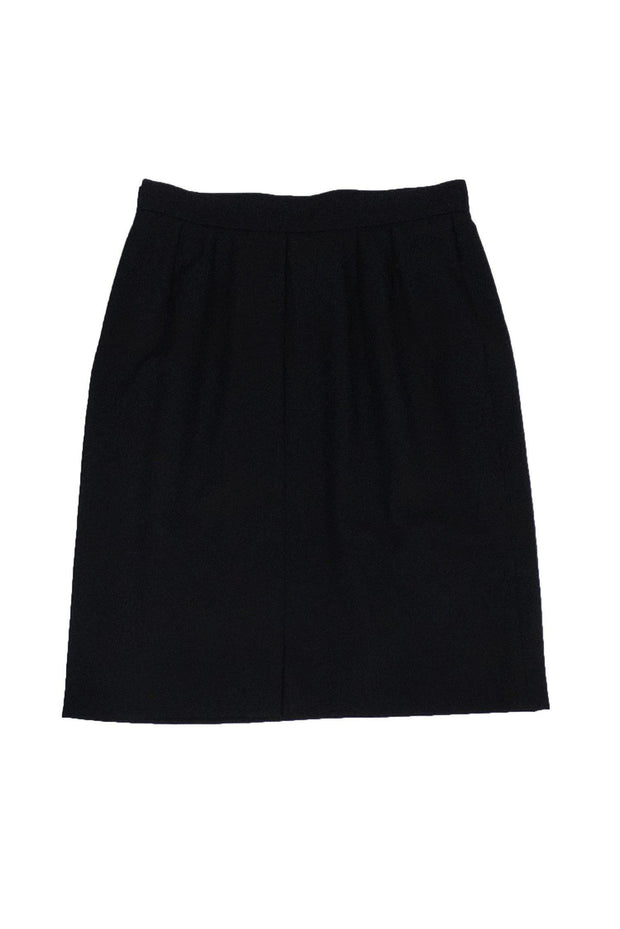 Current Boutique-Yves Saint Laurent - Black Wool Pencil Skirt Sz 8