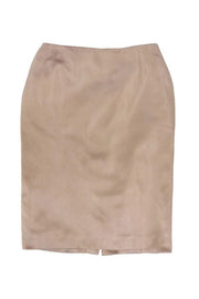 Current Boutique-Yves Saint Laurent - Champagne Silk Pencil Skirt Sz 10