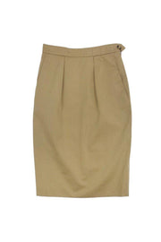 Current Boutique-Yves Saint Laurent - Khaki Cotton Pencil Skirt Sz 2