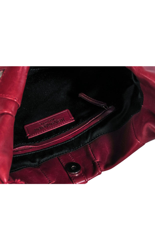 Current Boutique-Yves Saint Laurent - Oxblood Leather Rounded Shoulder Hobo Bag