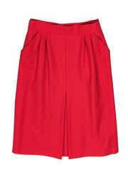 Current Boutique-Yves Saint Laurent - Red Midi Skirt w/ Pockets Sz 12