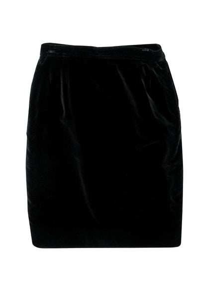 Current Boutique-Yves Saint Laurent - Vintage Black Velvet Pencil Skirt Sz 8