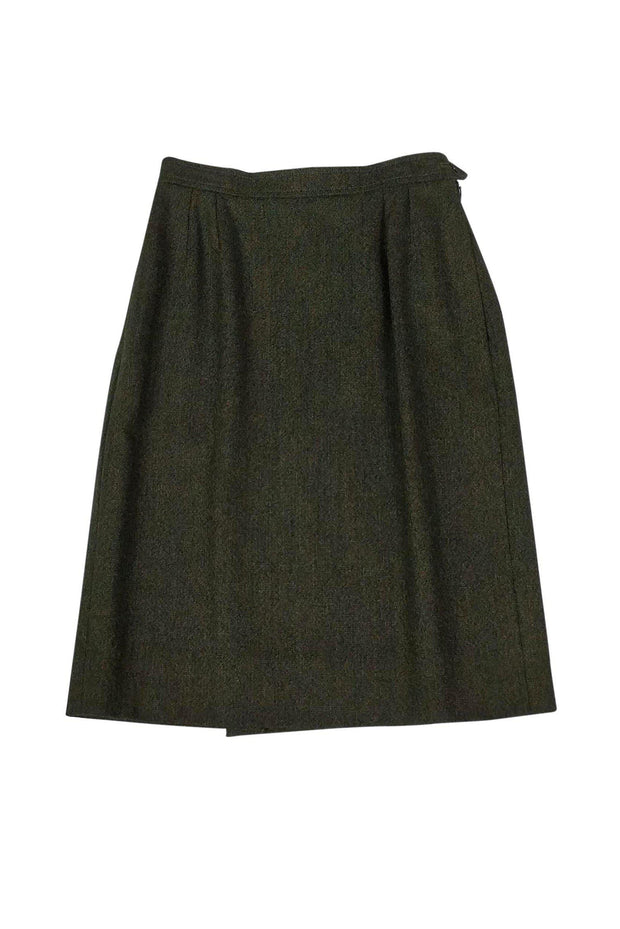 Current Boutique-Yves Saint Laurent - Vintage Green Wool Skirt Sz 8