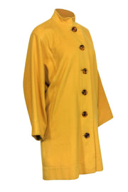 Current Boutique-Yves Saint Laurent - Yellow Button-Up Longline Coat Sz 2