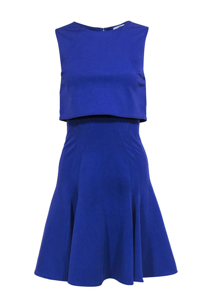 Current Boutique-ZAC Zac Posen - Purple Sleeveless Fit & Flare Dress w/ Layered Top Sz 4