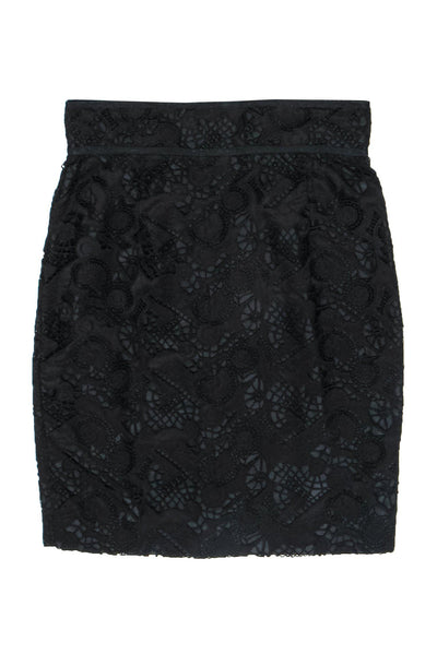 Current Boutique-Zac Posen - Black Lace Pencil Skirt Sz 8