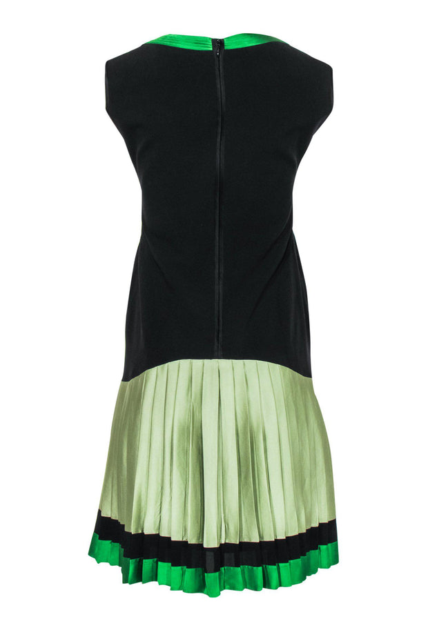 Current Boutique-Zac Posen - Black Sheath Dress w/ Green Satin Trim Sz 8