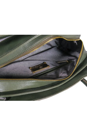 Current Boutique-Zac Posen - Olive Green Smooth Leather Multi-Compartment Satchel