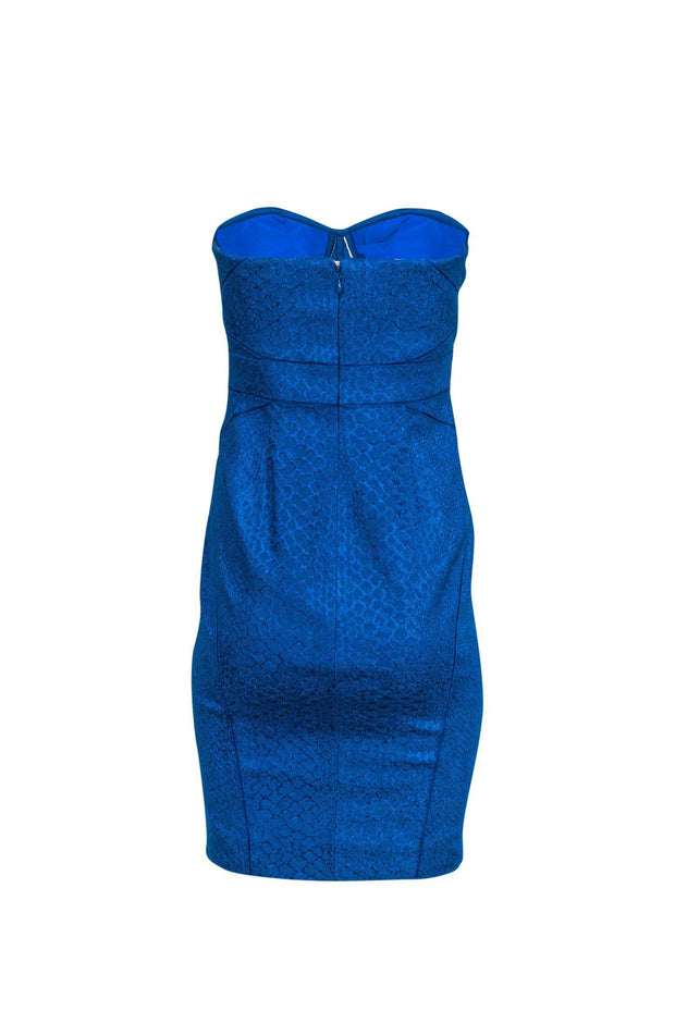 Current Boutique-Zac Posen - Strapless Blue Lace Bustier Dress Sz 6