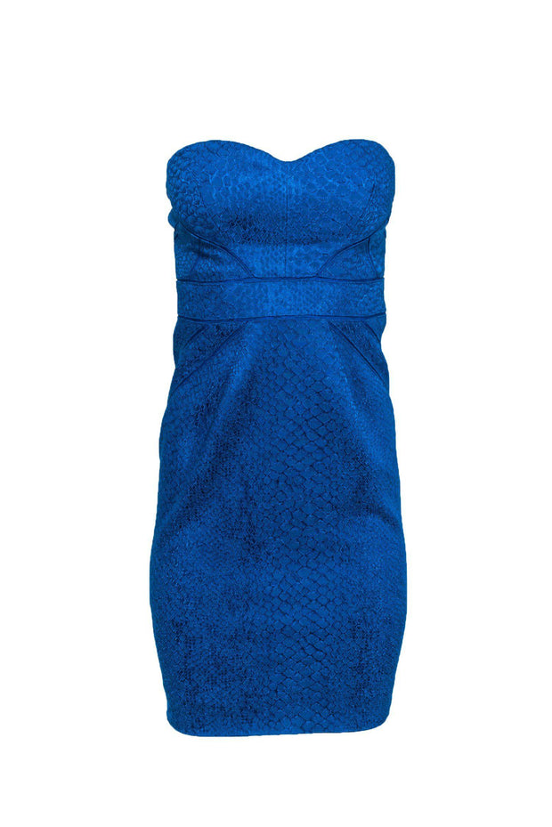 Zac Posen - Strapless Blue Lace Bustier Dress Sz 6 – Current Boutique