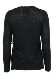 Current Boutique-Zadig & Voltaire - Black Cashmere Sweater w/ Embellished "Cherie" Logo Sz M