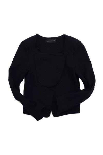 Current Boutique-Zadig & Voltaire - Black Draped Front Jacket Sz M