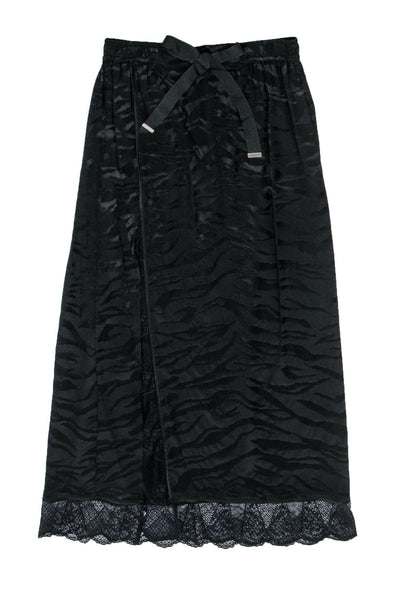 Current Boutique-Zadig & Voltaire - Black Tiger Print Silk Maxi Skirt Sz M