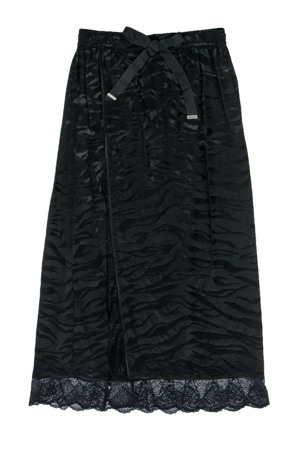 Current Boutique-Zadig & Voltaire - Black Tiger Print Silk Maxi Skirt Sz M