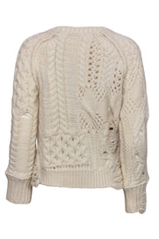 Current Boutique-Zadig & Voltaire - Cream Chunky Knit Sweater w/ Fringe Sz XS