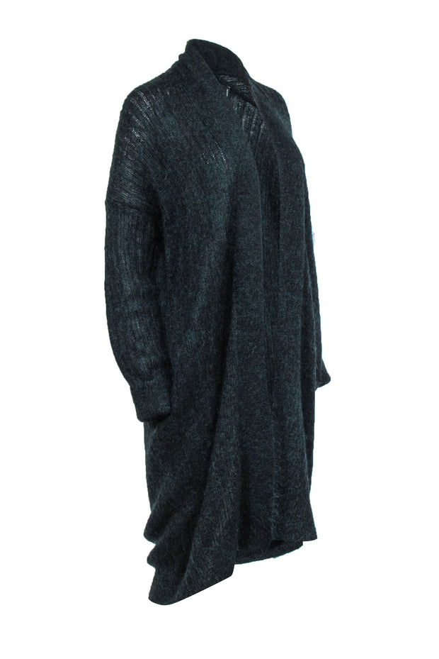 Current Boutique-Zadig & Voltaire - Green & Black Mohair Blend Knit Duster