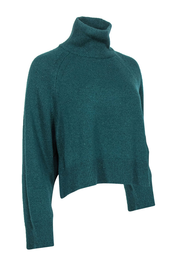 Current Boutique-Zadig & Voltaire - Green Wool & Cashmere High-Low Turtleneck Sweater Sz XS