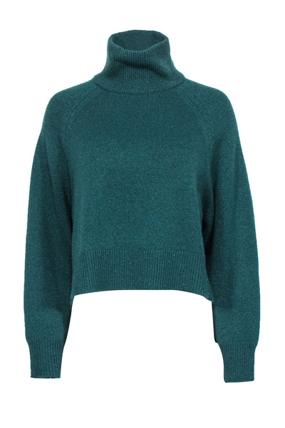 Current Boutique-Zadig & Voltaire - Green Wool & Cashmere High-Low Turtleneck Sweater Sz XS