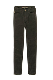 Current Boutique-Zadig & Voltaire - Olive Green Corduroy High Waisted “Eva” Skinny Pants w/ Leather Trim Sz 2