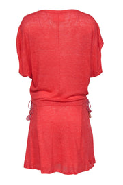Current Boutique-Zadig & Voltaire - Orange Knit Short Sleeve Drop Waist Dress Sz M
