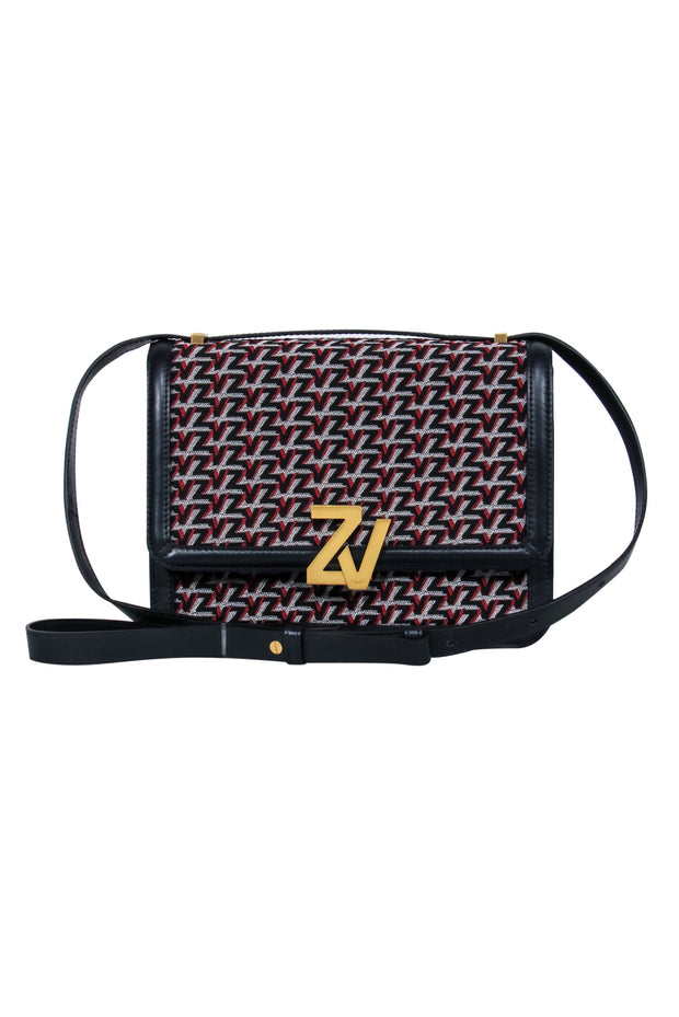 Current Boutique-Zadig & Voltaire - Smooth Navy Leather Square Crossbody w/ Logo Embroidery