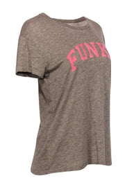 Current Boutique-Zadig & Voltaire - Taupe & Pink "Funky" Print Graphic Tee Sz M