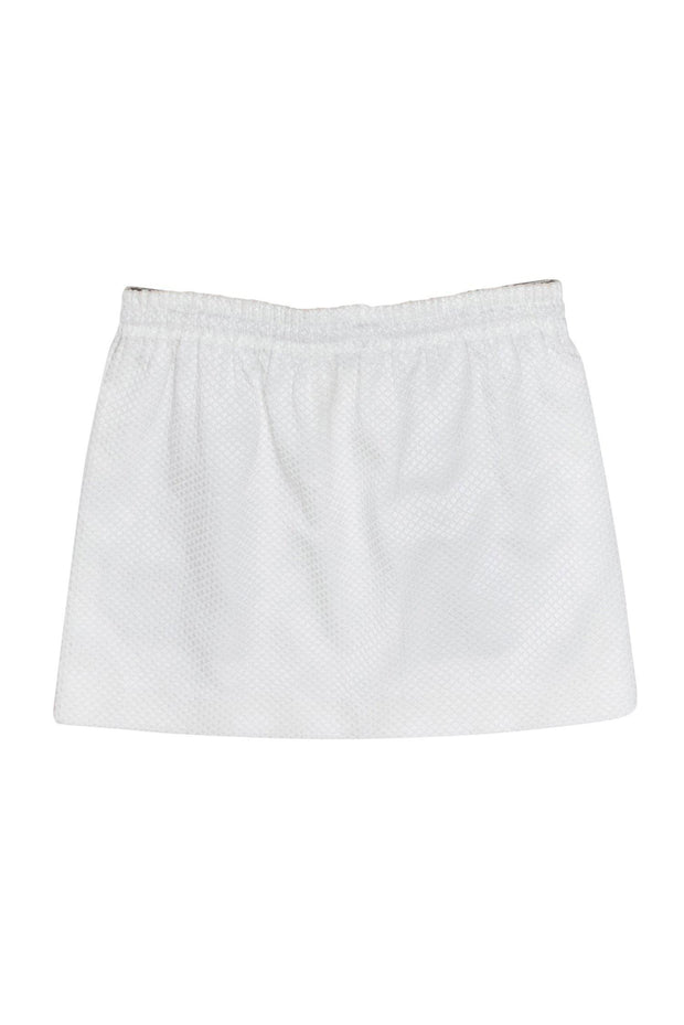 Current Boutique-Zadig & Voltaire - White Textured Drawstring Miniskirt Sz M