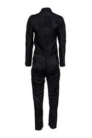 Current Boutique-Zero & Maria Cornejo - Black Jacquard Jumpsuit Sz 2
