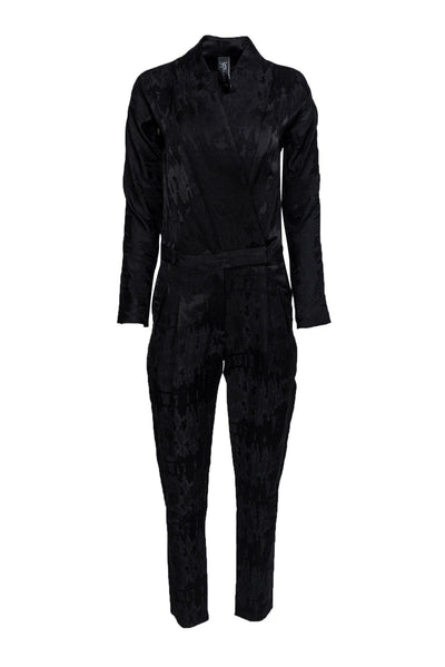 Current Boutique-Zero & Maria Cornejo - Black Jacquard Jumpsuit Sz 2