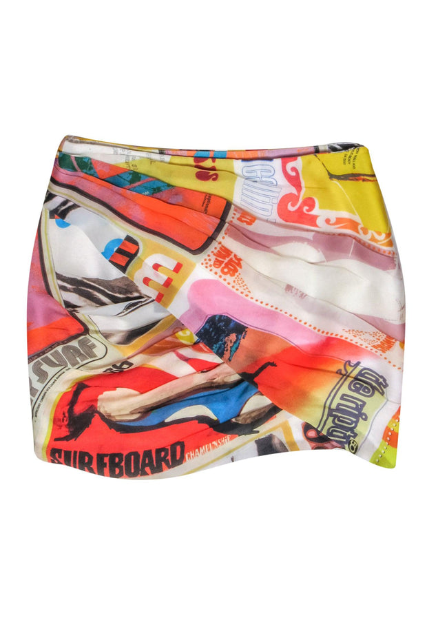 Current Boutique-Zimmerman - Multi Colored Graphic Silk Mini Skirt Sz 6