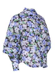 Current Boutique-Zimmermann - Multicolor Floral Print Button-Up Cotton Blouse Sz 8